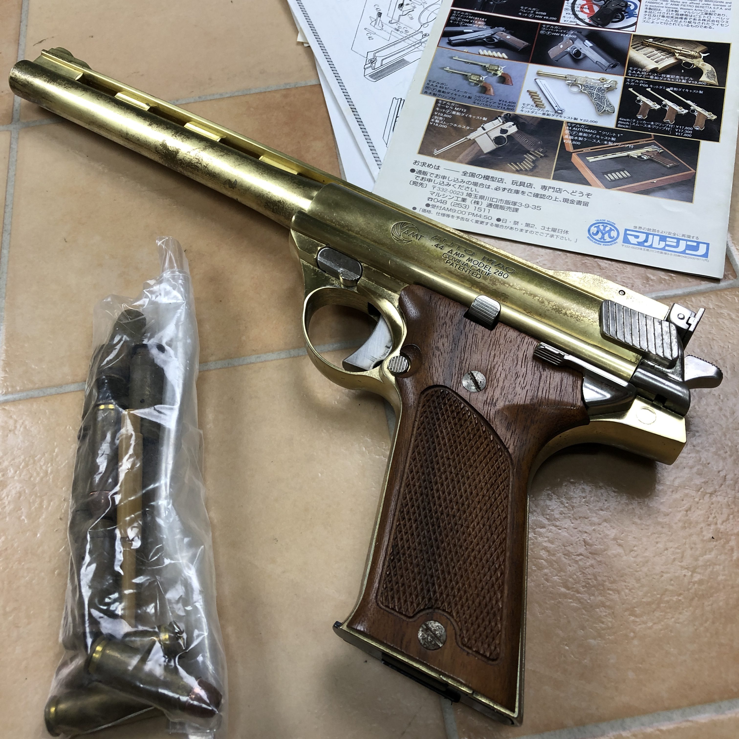 マルシン 44オートマグ CLINT 1 ブローバック モデルガン 金属モデル ゴールド #741 | エアガン高価買取サバゲータウン【公式】